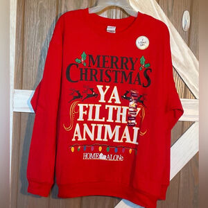 Home Alone LIGHT-UP Christmas Sweatshirt.Home Alone Saying. P2P 24”Size LARGE